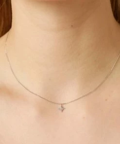 Astrid & Miyu Necklaces Twilight Pendant Necklace In Solid White Gold