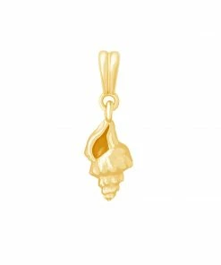 Astridandmiyu Sale Whelk Shell Necklace Charm In Gold