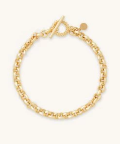 Astridandmiyu Wreath T-Bar Chunky Bracelet In Gold