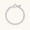 Astridandmiyu Wreath T-Bar Chunky Bracelet In Silver