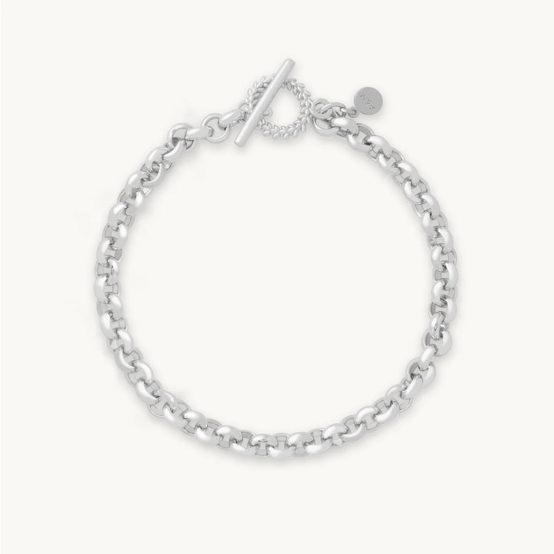 Astridandmiyu Wreath T-Bar Chunky Bracelet In Silver 3 Astridandmiyu Wreath T-Bar Chunky Bracelet In Silver