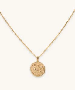 Astrid & Miyu Zodiac Necklaces Gemini Zodiac Pendant Necklace In Gold