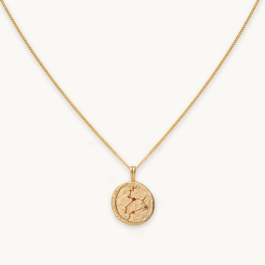 Astrid & Miyu Leo Zodiac Pendant Necklace In Gold Zodiac Necklaces 3 Astrid & Miyu Leo Zodiac Pendant Necklace In Gold Zodiac Necklaces