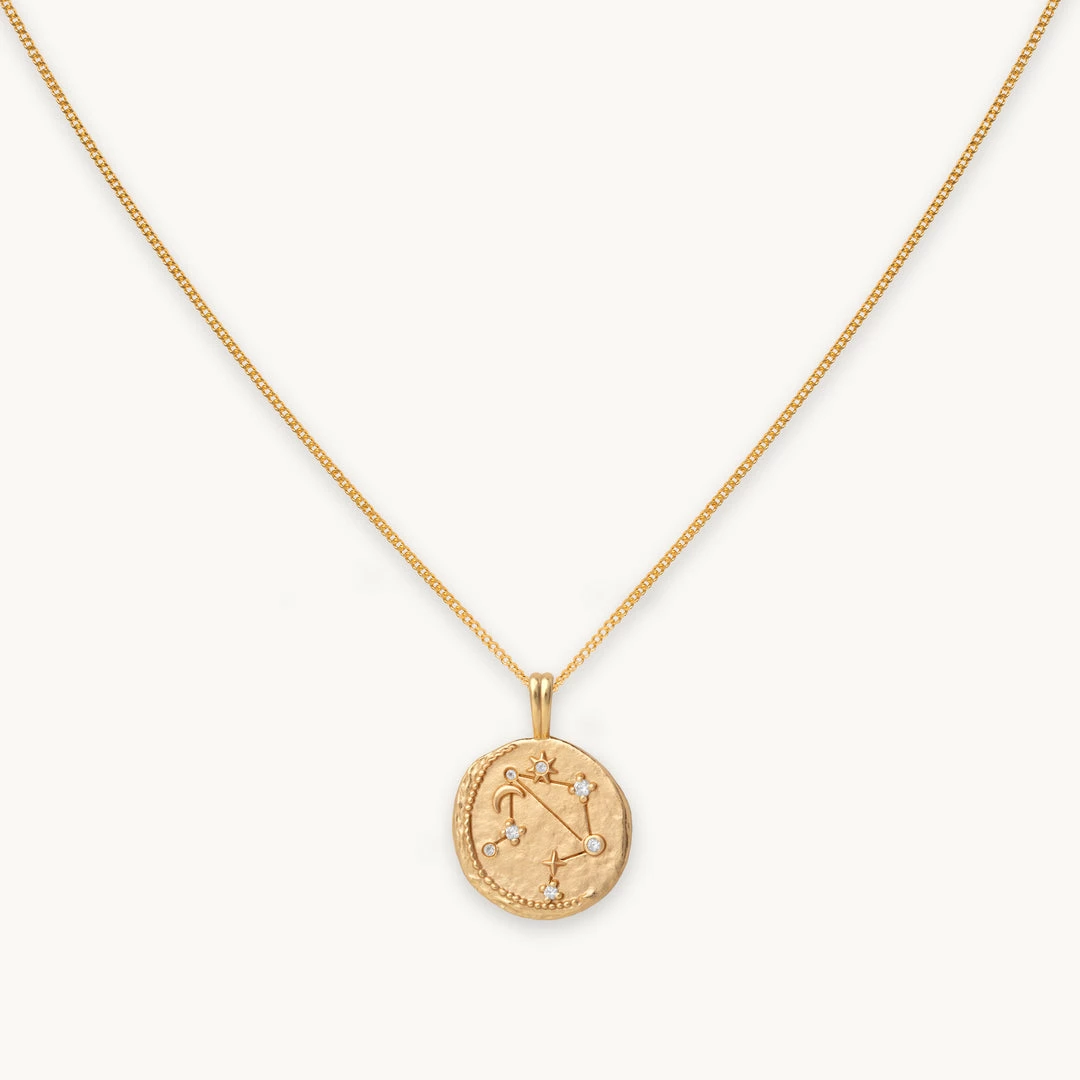 Astrid & Miyu Libra Zodiac Pendant Necklace In Gold Zodiac Necklaces 3 Astrid & Miyu Libra Zodiac Pendant Necklace In Gold Zodiac Necklaces