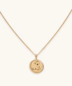 Astrid & Miyu Pisces Zodiac Pendant Necklace In Gold Zodiac Necklaces