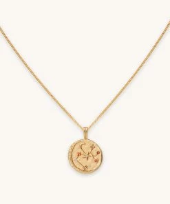 Astrid & Miyu Zodiac Necklaces Sagittarius Zodiac Pendant Necklace In Gold