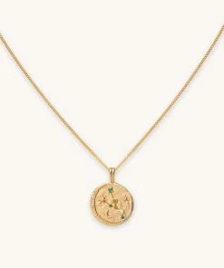 Astrid & Miyu Best Sellers Taurus Zodiac Pendant Necklace In Gold