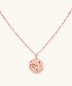 Astrid & Miyu Capricorn Zodiac Pendant Necklace In Rose Gold