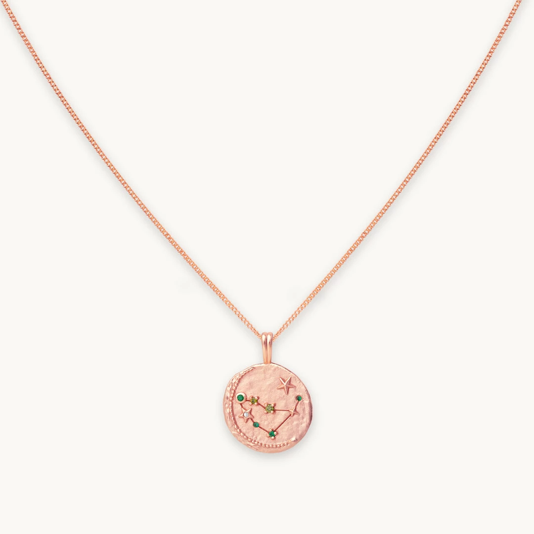 Astrid & Miyu Capricorn Zodiac Pendant Necklace In Rose Gold 3 Astrid & Miyu Capricorn Zodiac Pendant Necklace In Rose Gold