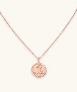 Astrid & Miyu Pisces Zodiac Pendant Necklace In Rose Gold