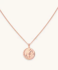 Astrid & Miyu Scorpio Zodiac Pendant Necklace In Rose Gold Zodiac Necklaces