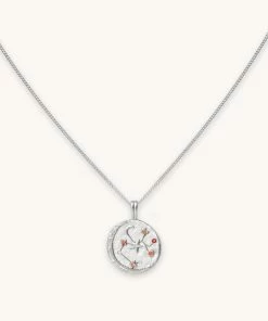 Astrid & Miyu Sagittarius Zodiac Pendant Necklace In Silver Zodiac Necklaces