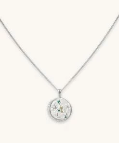 Astrid & Miyu Zodiac Necklaces Taurus Zodiac Pendant Necklace In Silver