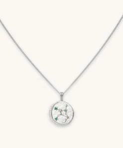 Astrid & Miyu Virgo Zodiac Pendant Necklace In Silver