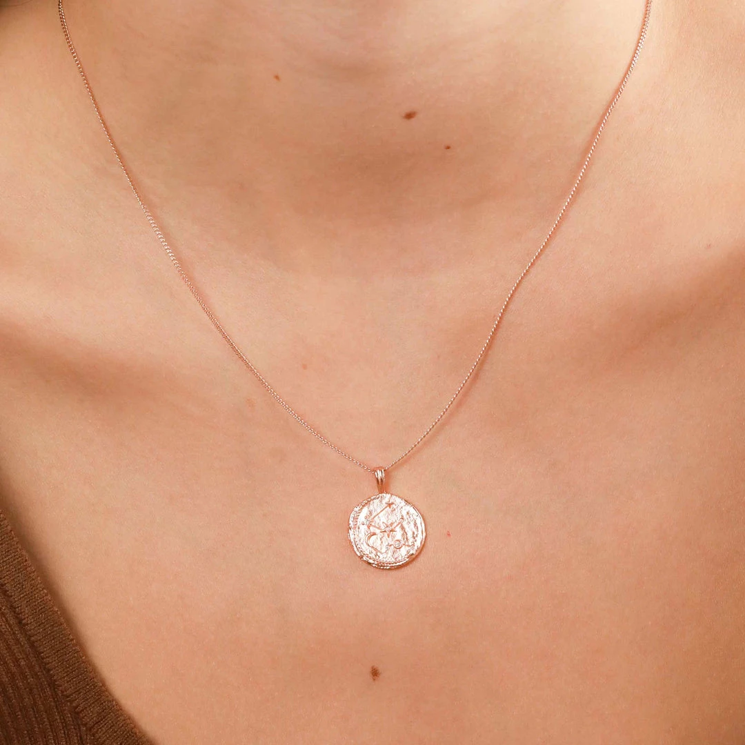 Astrid & Miyu Aquarius Zodiac Pendant Necklace In Rose Gold Pendant Necklaces 9 Astrid & Miyu Aquarius Zodiac Pendant Necklace In Rose Gold Pendant Necklaces