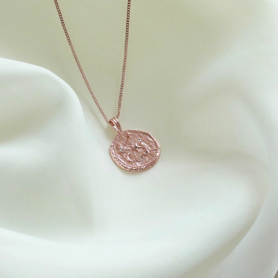 Astrid & Miyu Aquarius Zodiac Pendant Necklace In Rose Gold Pendant Necklaces 8 Astrid & Miyu Aquarius Zodiac Pendant Necklace In Rose Gold Pendant Necklaces