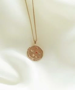 Astrid & Miyu Aries Zodiac Pendant Necklace In Gold