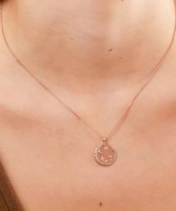 Astrid & Miyu Aries Zodiac Pendant Necklace In Rose Gold
