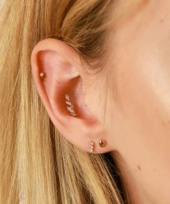 Astridandmiyu Molten Small Stud Earrings In Rose Gold