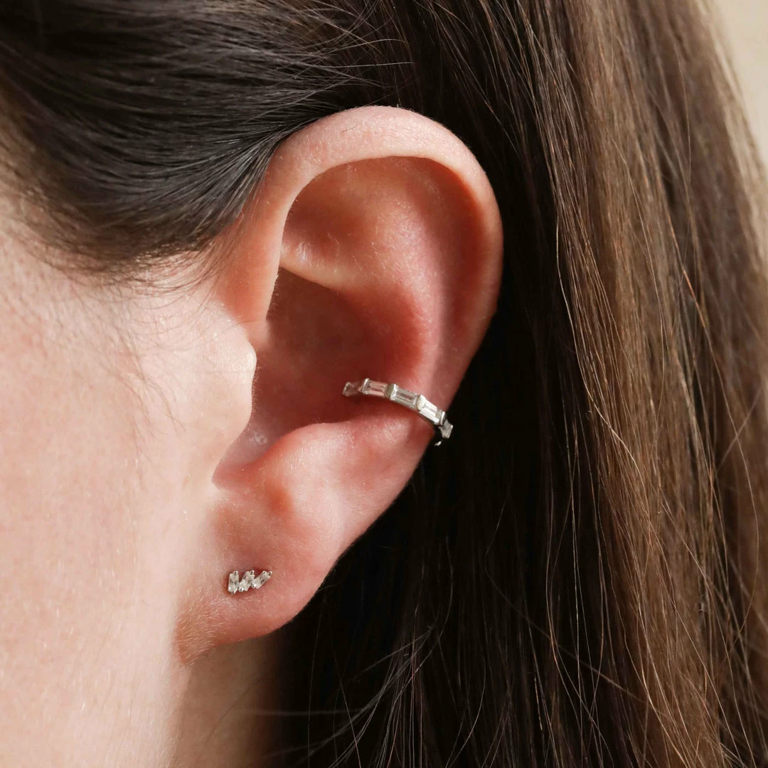 Astridandmiyu Baguette Crystal Stud Earrings In Silver 5 Astridandmiyu Baguette Crystal Stud Earrings In Silver