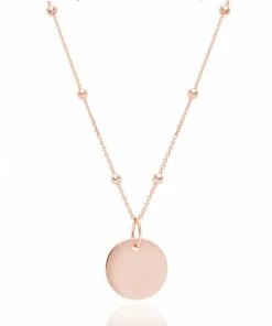Astridandmiyu Basic Coin Necklace In Rose Gold