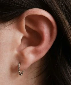 Astrid & Miyu Beaded Base Hoops In Silver Earrings 7 Astrid & Miyu Beaded Base Hoops In Silver Earrings