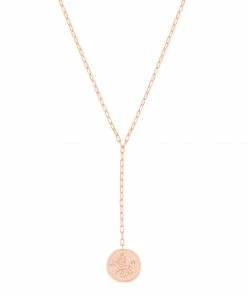 Astridandmiyu Sale Blossom Coin Lariat Necklace In Rose Gold