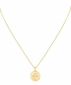 Astridandmiyu Sale Blossom Coin Pendant Necklace In Gold
