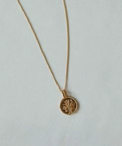 Astridandmiyu Sale Blossom Coin Pendant Necklace In Gold 16 Astridandmiyu Sale Blossom Coin Pendant Necklace In Gold