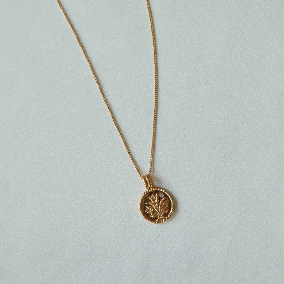 Astridandmiyu Sale Blossom Coin Pendant Necklace In Gold 8 Astridandmiyu Sale Blossom Coin Pendant Necklace In Gold