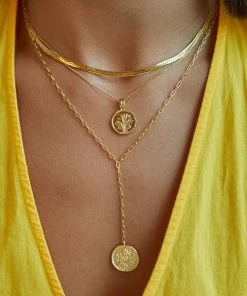 Astridandmiyu Sale Blossom Coin Pendant Necklace In Gold 15 Astridandmiyu Sale Blossom Coin Pendant Necklace In Gold