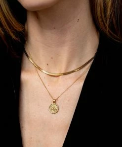Astridandmiyu Sale Blossom Coin Pendant Necklace In Gold 19 Astridandmiyu Sale Blossom Coin Pendant Necklace In Gold