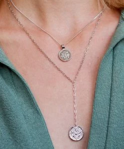 Astridandmiyu Sale Blossom Coin Pendant Necklace In Silver
