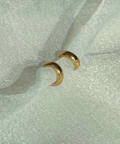 Astrid & Miyu Bold Huggies In Gold Earrings 12 Astrid & Miyu Bold Huggies In Gold Earrings