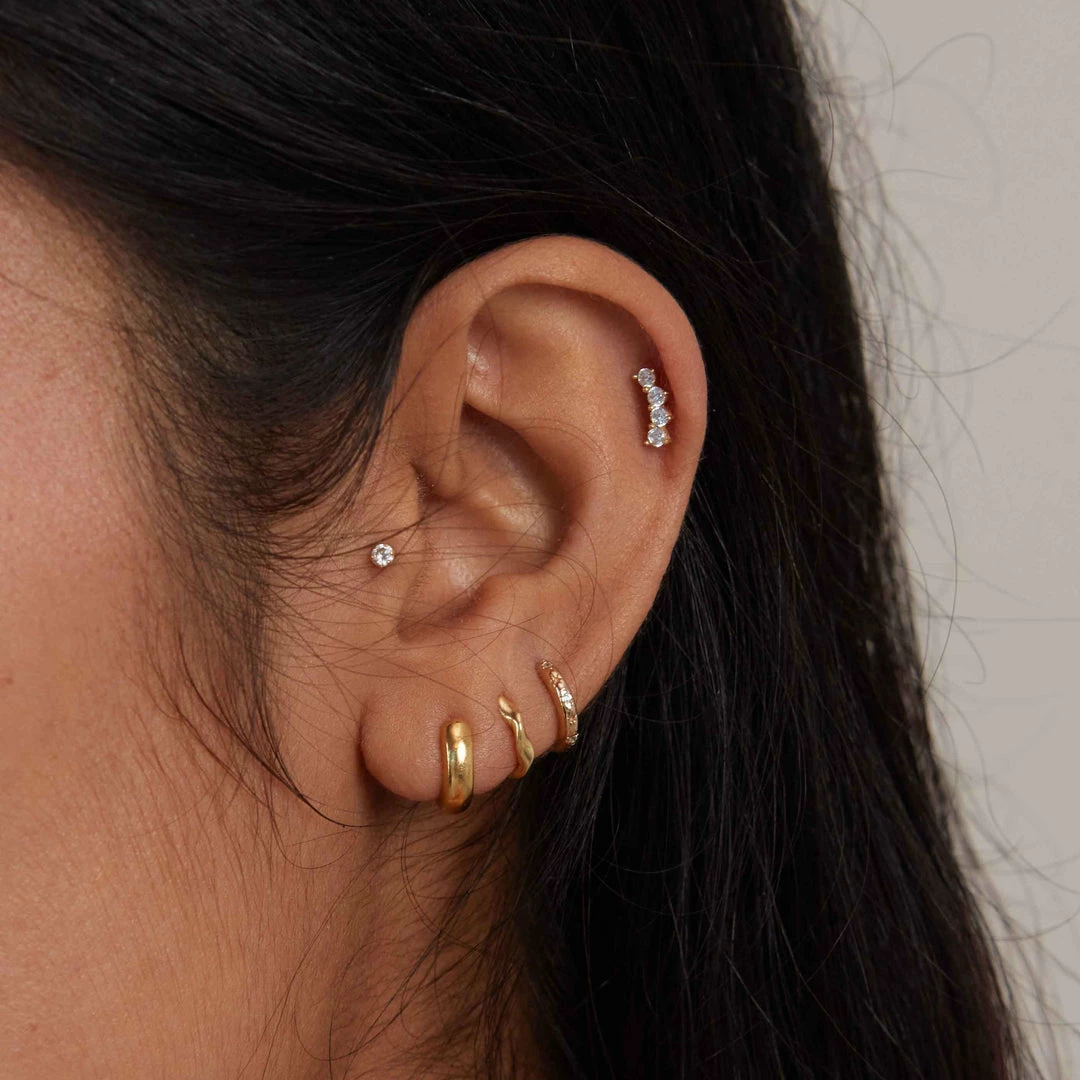 Astrid & Miyu Bold Huggies In Gold Earrings 9 Astrid & Miyu Bold Huggies In Gold Earrings