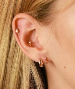 Astrid & Miyu Earrings Bold Huggies In Rose Gold