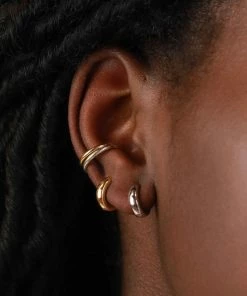 Astrid & Miyu Bold Huggies In Gold Earrings 17 Astrid & Miyu Bold Huggies In Gold Earrings