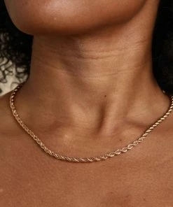 Astrid & Miyu Rope Bold Chain Necklace In Gold