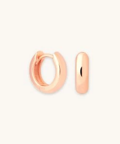 Astrid & Miyu Earrings Bold Huggies In Rose Gold
