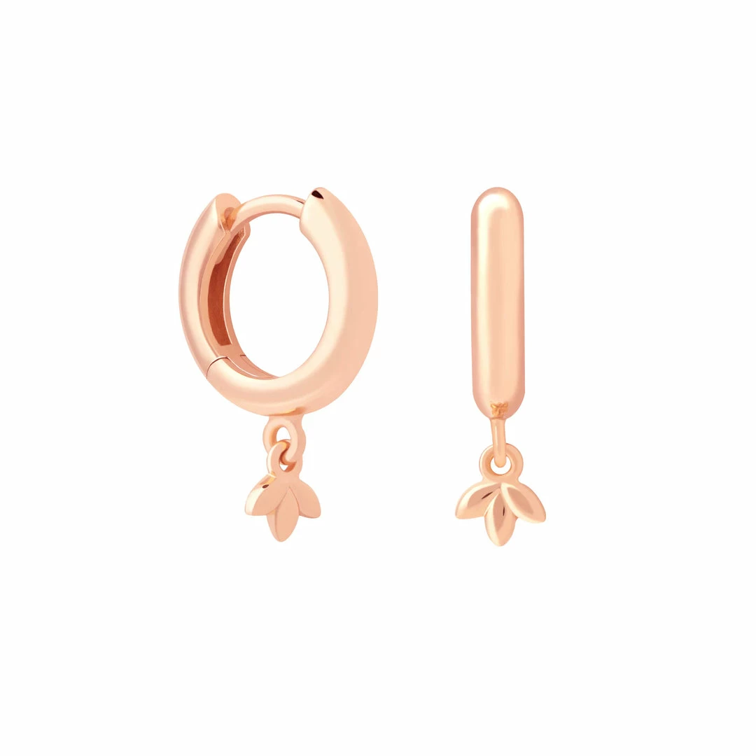 Astridandmiyu Botanist Pendant Hoops In Rose Gold 3 Astridandmiyu Botanist Pendant Hoops In Rose Gold