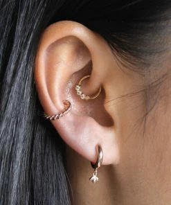 Astridandmiyu Botanist Pendant Hoops In Rose Gold 7 Astridandmiyu Botanist Pendant Hoops In Rose Gold