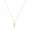 Astridandmiyu Boyfriend Cross Necklace In Rose Gold