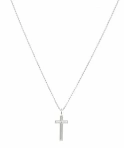 Astridandmiyu Boyfriend Cross Necklace In Silver