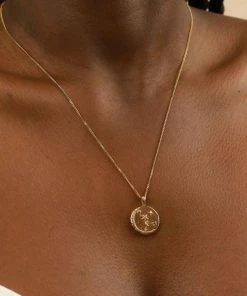 Astrid & Miyu Cancer Zodiac Pendant Necklace In Gold