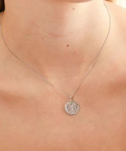 Astrid & Miyu Cancer Zodiac Pendant Necklace In Silver Zodiac Necklaces