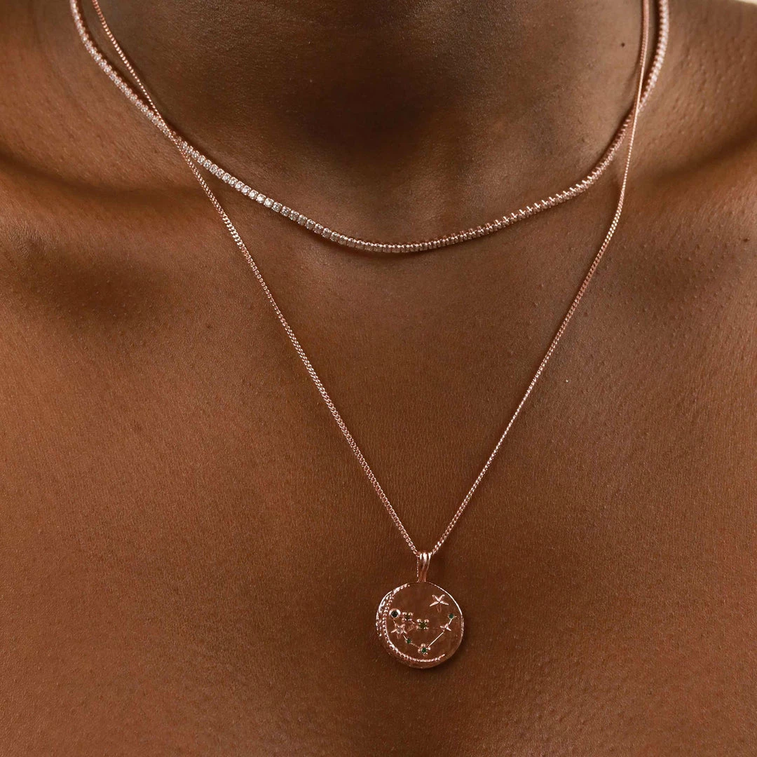 Astrid & Miyu Capricorn Zodiac Pendant Necklace In Rose Gold 4 Astrid & Miyu Capricorn Zodiac Pendant Necklace In Rose Gold