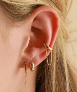 Astrid & Miyu Sale Gleam Bold Huggies In Gold 11 Astrid & Miyu Sale Gleam Bold Huggies In Gold