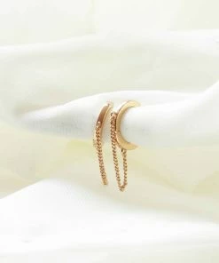 Astrid & Miyu Earrings Chain Huggies In Gold 9 Astrid & Miyu Earrings Chain Huggies In Gold