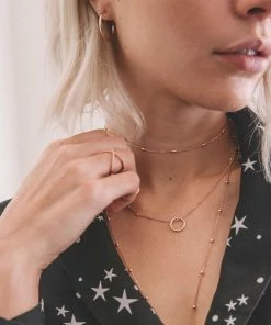 Astridandmiyu Basic Halo Pendant Necklace In Rose Gold