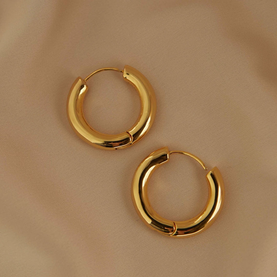 Astrid & Miyu Chunky Hoops In Gold 5 Astrid & Miyu Chunky Hoops In Gold